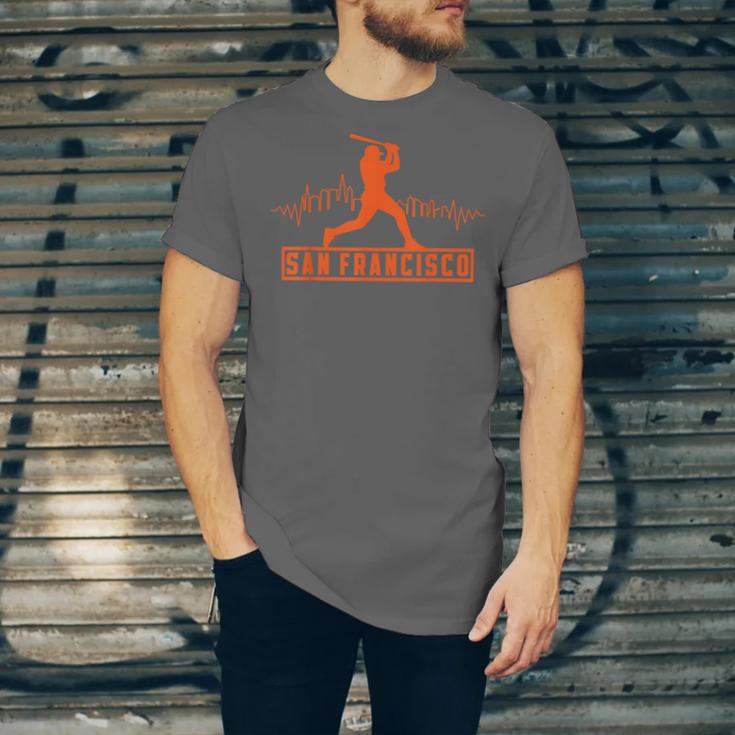 San Francisco Lovers Skyline Retro Baseball Heartbeat Men Unisex Jersey T-Shirt San Francisco Lovers Skyline Retro Baseball Heartbeat Men Unisex Jersey T-Shirt