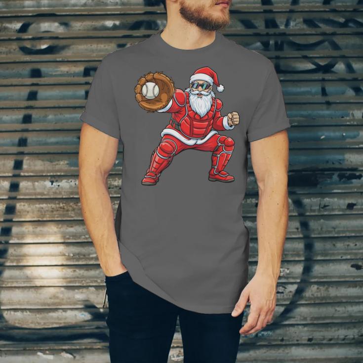 Santa Playing Baseball Baseball Lover Baseballer Xmas Unisex Jersey T-Shirt Santa Playing Baseball Baseball Lover Baseballer Xmas Unisex Jersey T-Shirt
