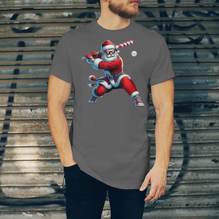 Santa Playing Baseball Men Boys Christmas Baseball Player Unisex Jersey T-Shirt Santa Playing Baseball Men Boys Christmas Baseball Player Unisex Jersey T-Shirt