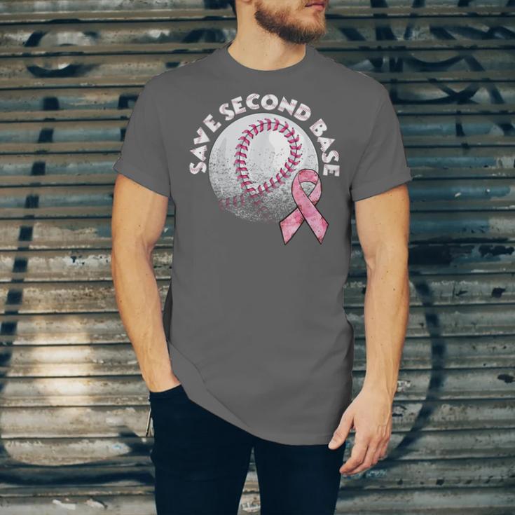 Save 2nd Base Breast Cancer Awareness Pink Ribbon Baseball Unisex Jersey T-Shirt Save 2nd Base Breast Cancer Awareness Pink Ribbon Baseball Unisex Jersey T-Shirt
