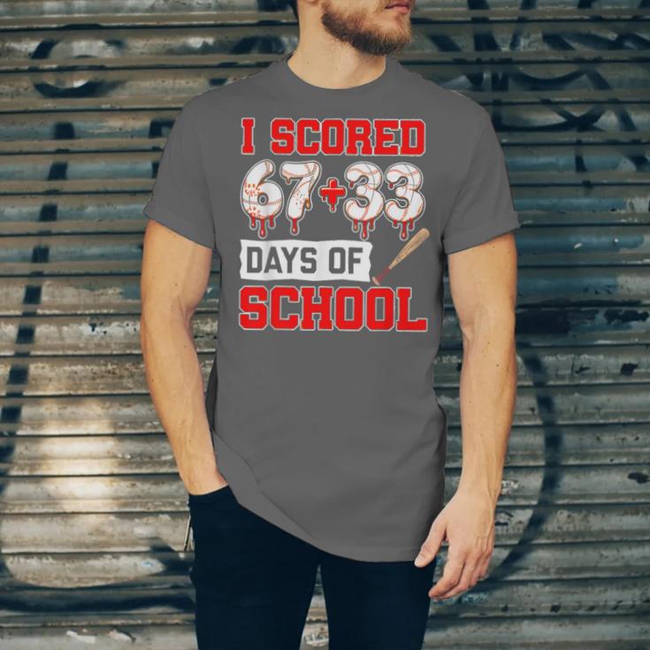 I Scored 6733 100th Days Of School Baseball Six Seven Meme Unisex Jersey T-Shirt