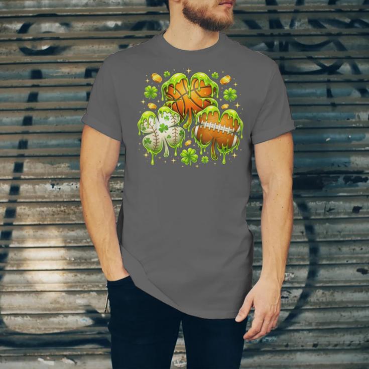 Shamrock Basketball Baseball Drip St Patrick's Day Boys Men Unisex Jersey T-Shirt Shamrock Basketball Baseball Drip St Patrick's Day Boys Men Unisex Jersey T-Shirt
