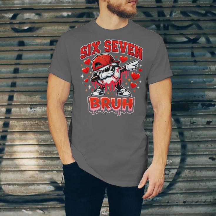 Six Seven Bruh Baseball Cool Valentine’s Day Teens Boys Unisex Jersey T-Shirt