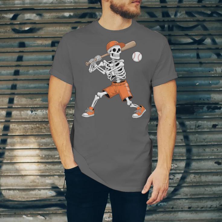 Skeleton Batting Baseball Halloween Unisex Jersey T-Shirt