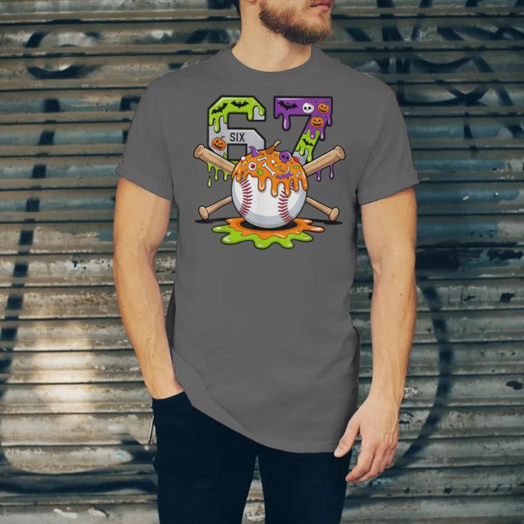 Spooky Halloween Baseball Ice Cream Dripping Six Seven 6 7 Unisex Jersey T-Shirt