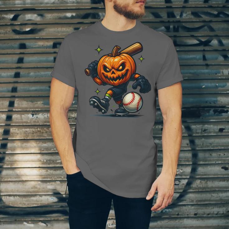 Spooky Halloween Scary Pumpkin Baseball Player Witchy Vibes Unisex Jersey T-Shirt Spooky Halloween Scary Pumpkin Baseball Player Witchy Vibes Unisex Jersey T-Shirt