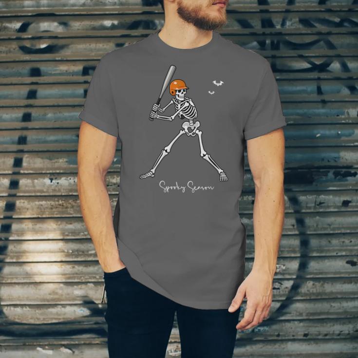 Spooky Season Skeleton Baseball Player Halloween Batter Unisex Jersey T-Shirt