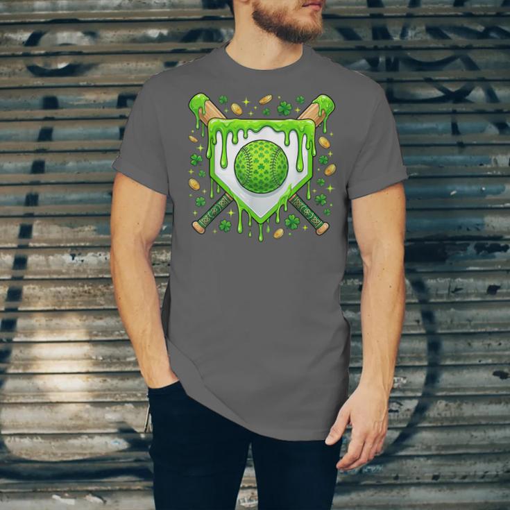 St Patrick Day Baseball Drip Ice Cream Boys Men Unisex Jersey T-Shirt