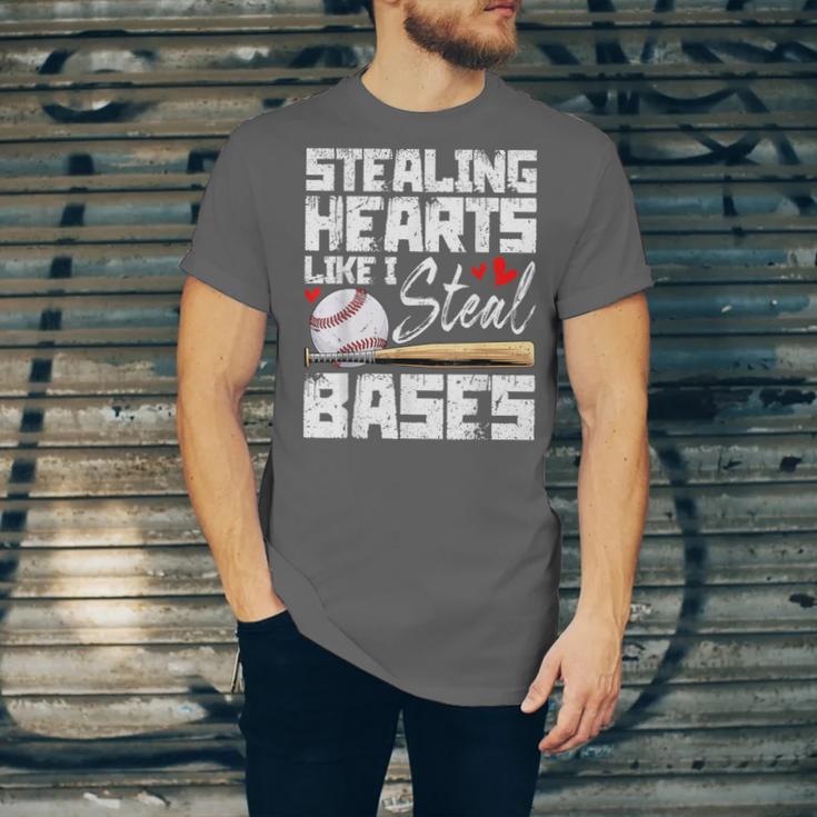 Stealing Hearts Like I Steal Bases Baseball Valentines Unisex Jersey T-Shirt