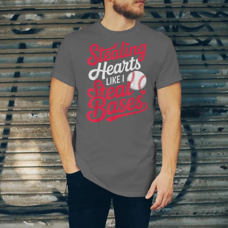 Stealing Hearts Like I Steal Bases Cute Baseball Boys Unisex Jersey T-Shirt