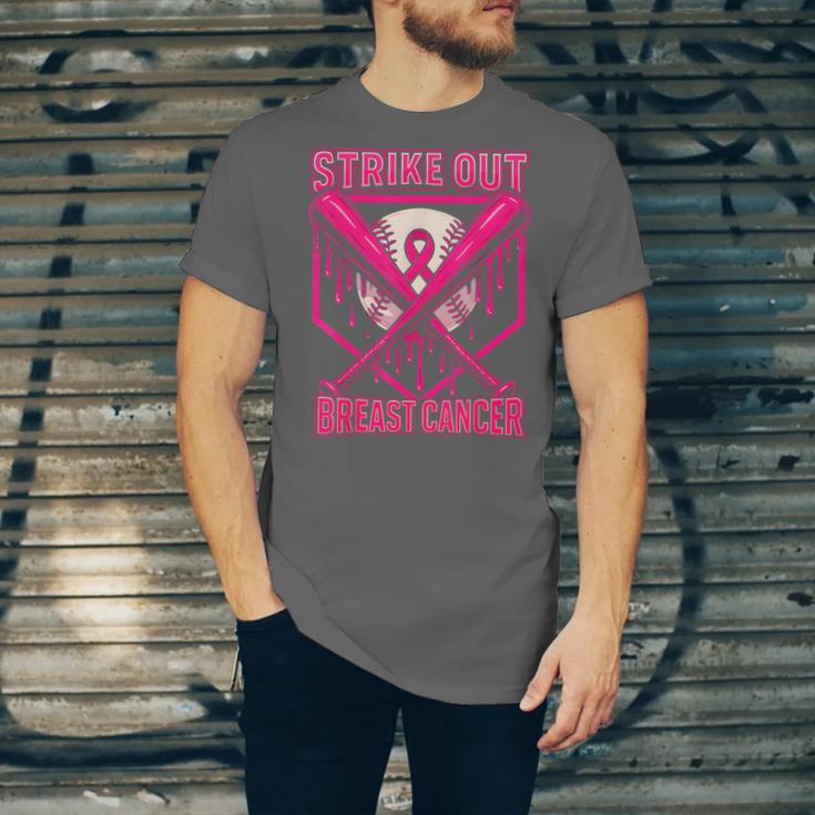 Strike Out Breast Cancer Baseball Ice Cream Drip Unisex Jersey T-Shirt