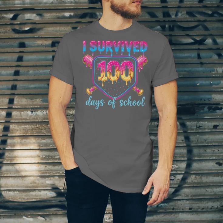 I Survived 100 Days Of School Baseball 100th Day Kids Girls Unisex Jersey T-Shirt