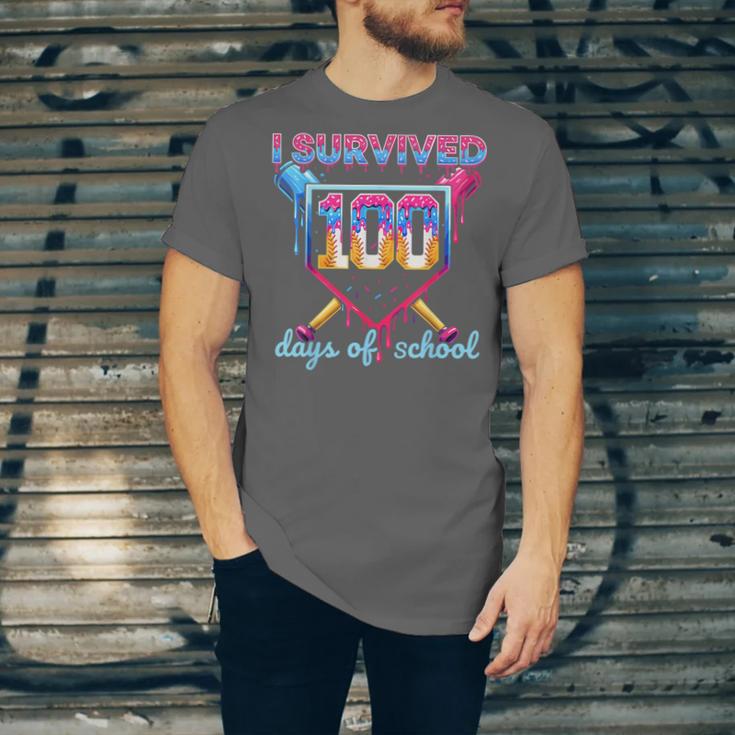 I Survived 100 Days Of School Baseball Boys Students Unisex Jersey T-Shirt