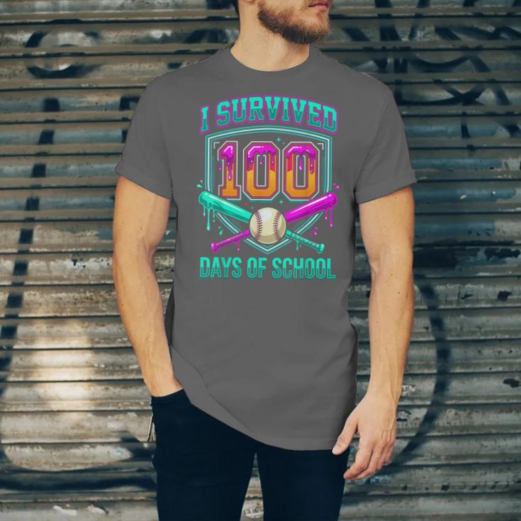 I Survived 100 Days Of School Baseball Drip Unisex Jersey T-Shirt I Survived 100 Days Of School Baseball Drip Unisex Jersey T-Shirt