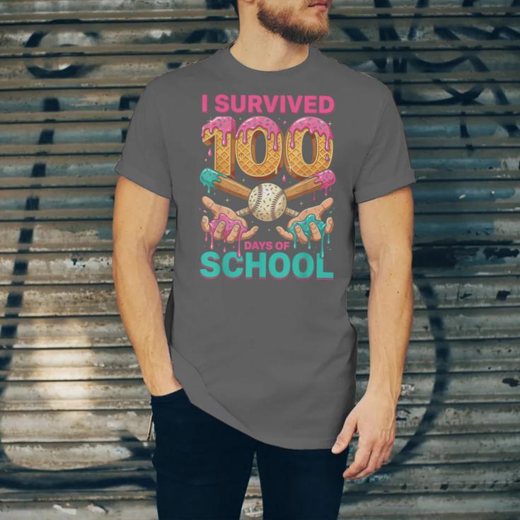 I Survived 100 Days Of School Baseball Ice Cream Drip Unisex Jersey T-Shirt I Survived 100 Days Of School Baseball Ice Cream Drip Unisex Jersey T-Shirt