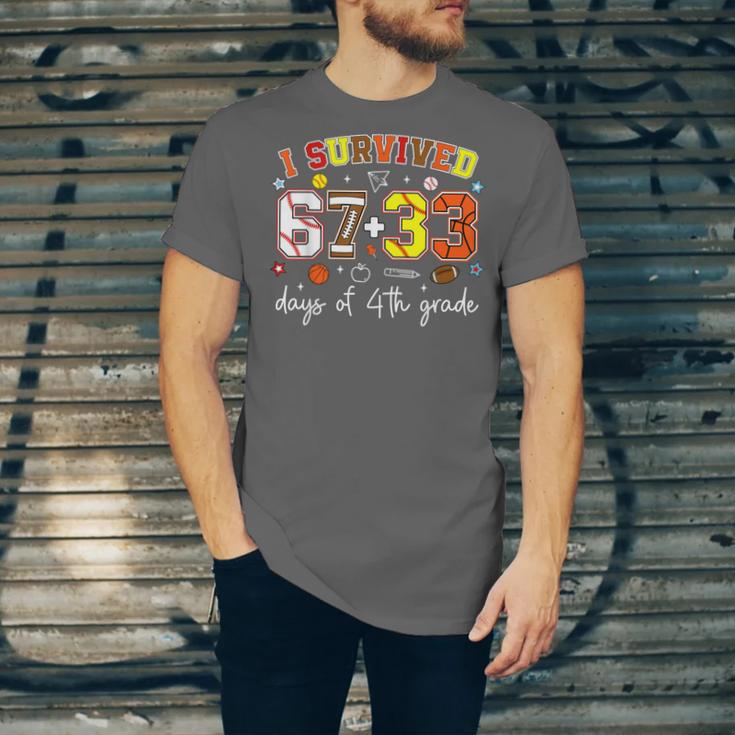 I Survived 6733 Days Of 4th Grade Baseball Football 100 Day Unisex Jersey T-Shirt I Survived 6733 Days Of 4th Grade Baseball Football 100 Day Unisex Jersey T-Shirt