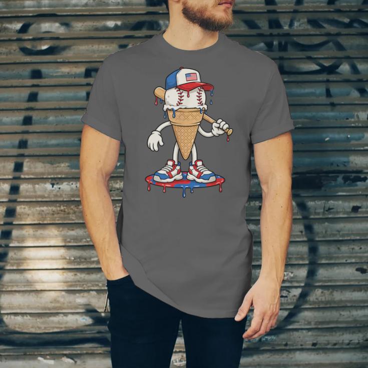 USA Patriotic Baseball Ice Cream Cone Freedom Unisex Jersey T-Shirt USA Patriotic Baseball Ice Cream Cone Freedom Unisex Jersey T-Shirt