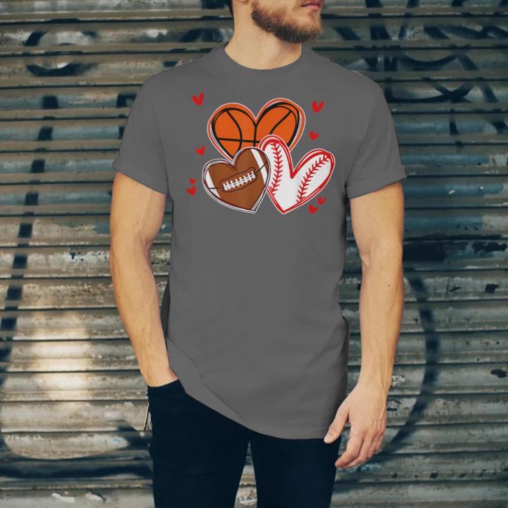 Valentines Baseball Basketball Football Heart Boy Men Unisex Jersey T-Shirt Valentines Baseball Basketball Football Heart Boy Men Unisex Jersey T-Shirt