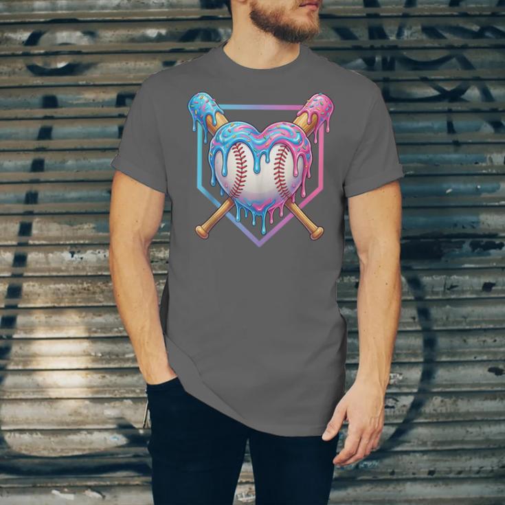 Valentines Baseball Heart Dripping Ice Cream Gen Z Alpha Unisex Jersey T-Shirt