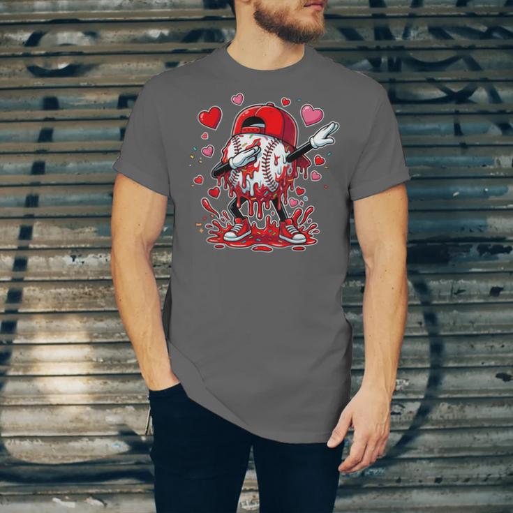 Valentines Baseball Toddler Boys Kids Dabbing Baseball Drip Unisex Jersey T-Shirt