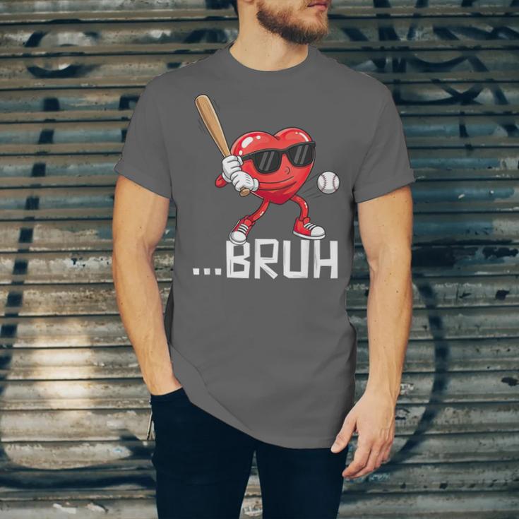 Valentines Bruh Red Heart Playing Baseball Men Boys Kids Unisex Jersey T-Shirt Valentines Bruh Red Heart Playing Baseball Men Boys Kids Unisex Jersey T-Shirt