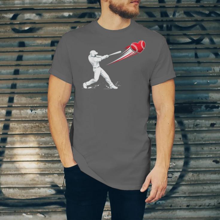 Valentines Day Baseball Batter Silhouette Heart Unisex Jersey T-Shirt