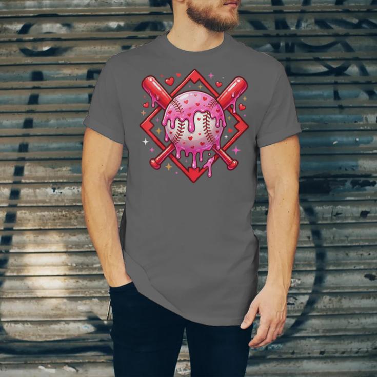 Valentines Day Baseball Boys Ice Cream Drip Heart Youth Kids Unisex Jersey T-Shirt