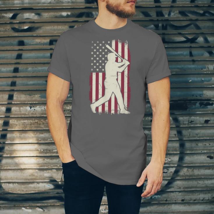 Vintage American Flag Baseball Batter Patriotic Home Run Unisex Jersey T-Shirt Vintage American Flag Baseball Batter Patriotic Home Run Unisex Jersey T-Shirt