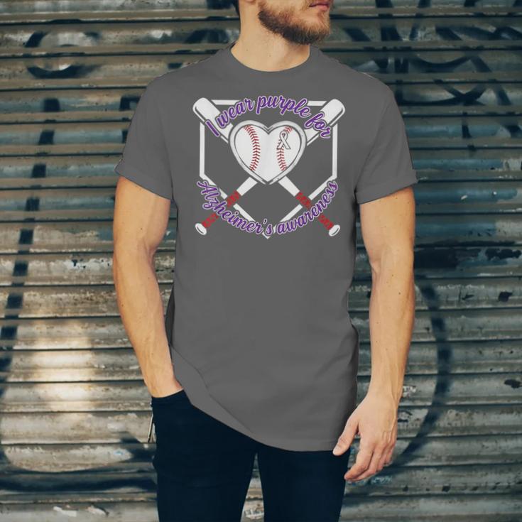 I Wear Purple For Alzheimers Awareness Baseball Heart Ribbon Unisex Jersey T-Shirt I Wear Purple For Alzheimers Awareness Baseball Heart Ribbon Unisex Jersey T-Shirt