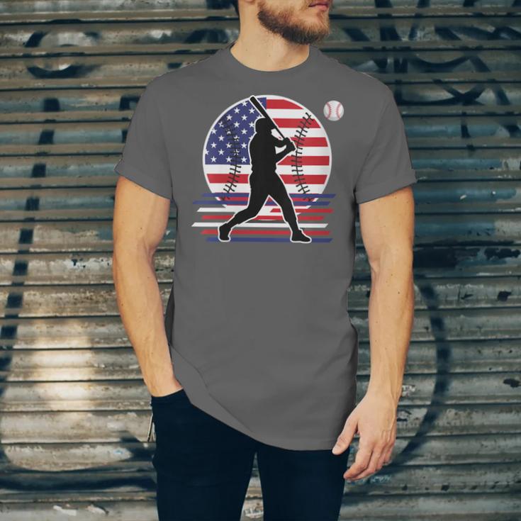 Women's Batter Patriotic American Flag Baseball Silks Unisex Jersey T-Shirt Women's Batter Patriotic American Flag Baseball Silks Unisex Jersey T-Shirt