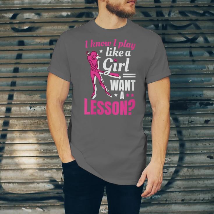 Women's Play Like A Girl Softball Baseball Girls Unisex Jersey T-Shirt