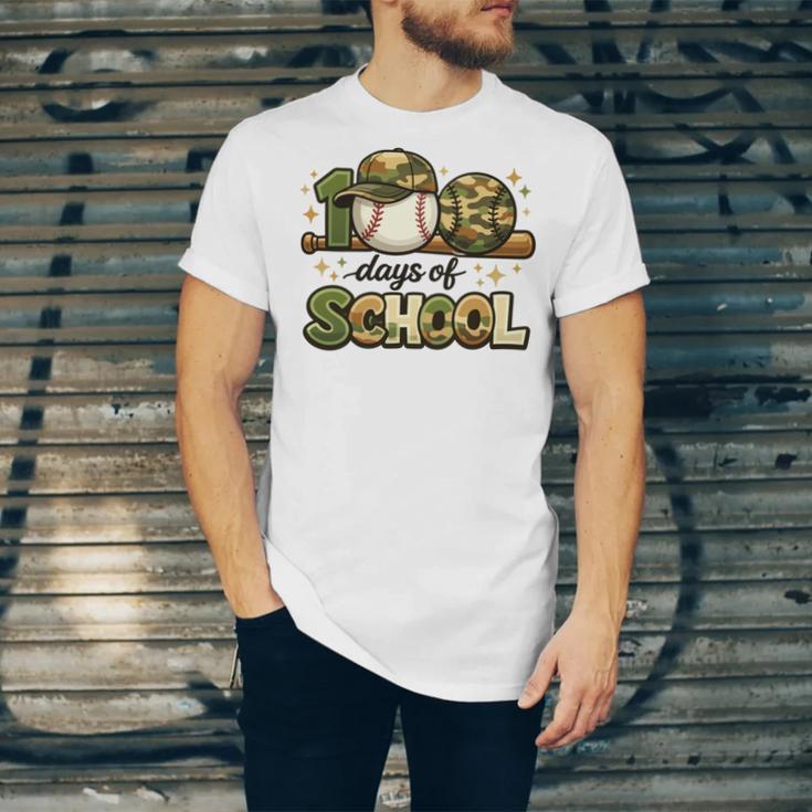 100 Days Of School Baseball Camo School Teacher Boy Unisex Jersey T-Shirt