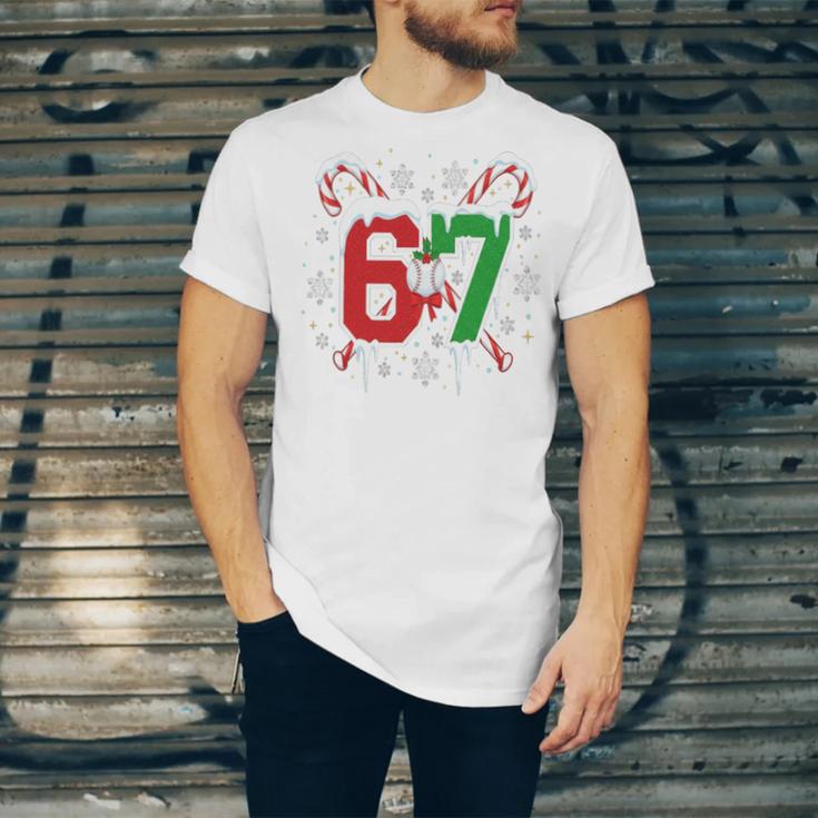 67 Baseball Christmas Candy Cane Snowflake Holiday Sports Unisex Jersey T-Shirt 67 Baseball Christmas Candy Cane Snowflake Holiday Sports Unisex Jersey T-Shirt