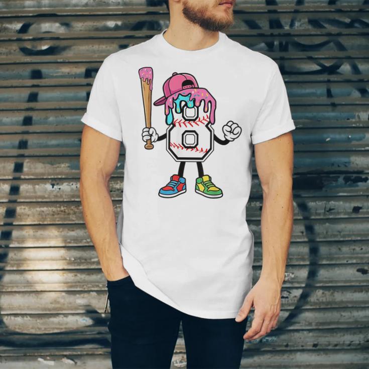 8th Birthday Baseball Ice-Cream Drip 8 Years Old Boys Girls Unisex Jersey T-Shirt