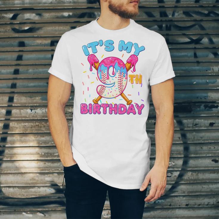 9th Birthday Baseball 9 Year Old Ice Cream Drip Boy Baseball Premium Tri-Blend Unisex Jersey T-Shirt