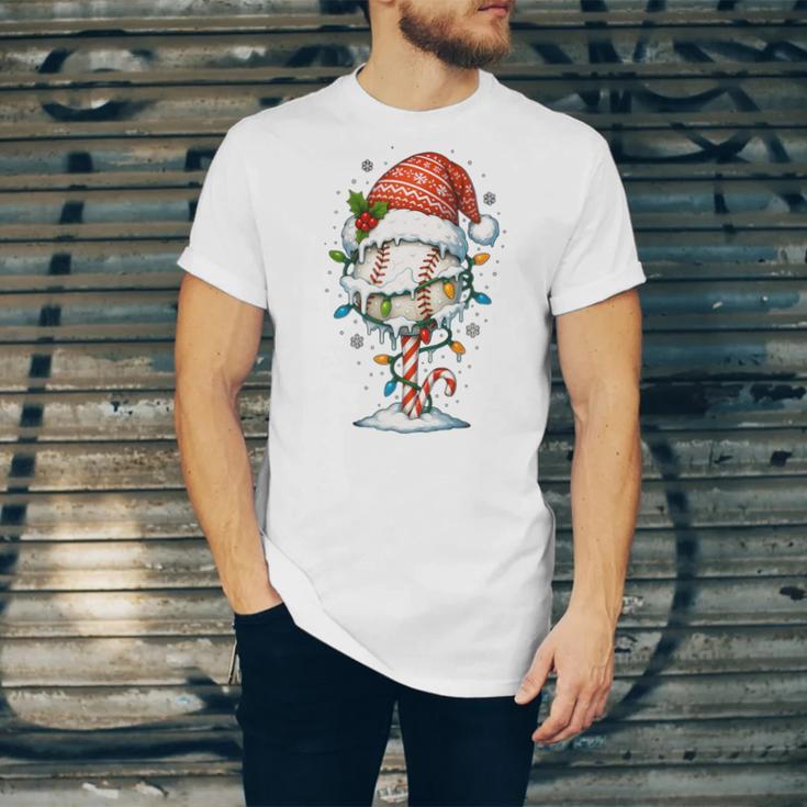 Baseball Christmas Ball Hat Snow Winter Premium Tri-Blend Unisex Jersey T-Shirt