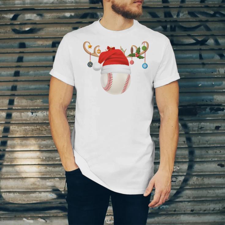 Baseball Christmas Reindeer Santa Hat Sports Player Xmas Unisex Jersey T-Shirt Baseball Christmas Reindeer Santa Hat Sports Player Xmas Unisex Jersey T-Shirt