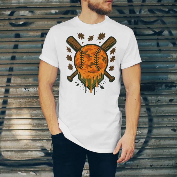 Baseball Drip Ice Cream Dripping Blaze Hunter Orange Camo Unisex Jersey T-Shirt