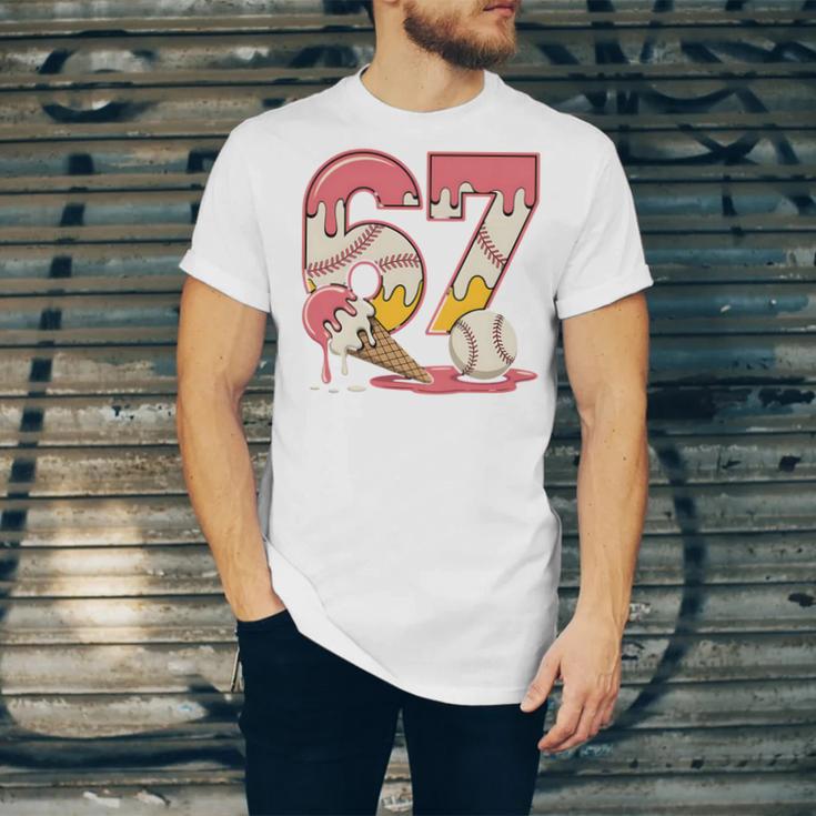 Baseball Drip Number 67 Player Ice Cream Or 67th Birthday Unisex Jersey T-Shirt Baseball Drip Number 67 Player Ice Cream Or 67th Birthday Unisex Jersey T-Shirt