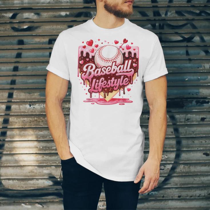 Boys Valentine Baseball Lifestyle Home Plate Ice-Cream Drip Unisex Jersey T-Shirt Boys Valentine Baseball Lifestyle Home Plate Ice-Cream Drip Unisex Jersey T-Shirt