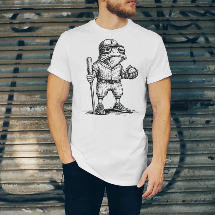 Frog Basketbal Men Women Grumpy Frog Playing Baseball Unisex Jersey T-Shirt Frog Basketbal Men Women Grumpy Frog Playing Baseball Unisex Jersey T-Shirt