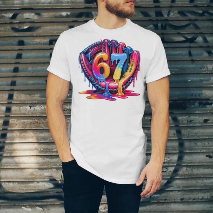 Gen Alpha Slang Ice Cream Drip Six Seven 67 Baseball Catcher Unisex Jersey T-Shirt
