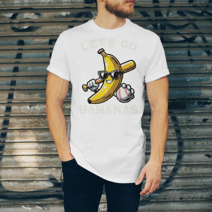 Lets Go Bananas Baseball Retro Sports Boys Kids Men Youth Premium Tri-Blend Unisex Jersey T-Shirt