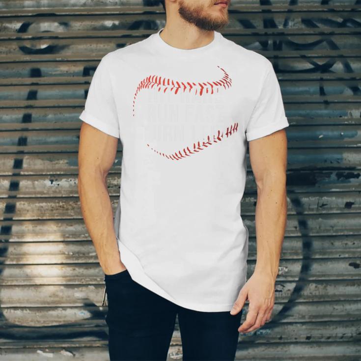 Hit Hard Run Fast Turn Left Baseball Player & Fan Premium Tri-Blend Unisex Jersey T-Shirt Hit Hard Run Fast Turn Left Baseball Player & Fan Premium Tri-Blend Unisex Jersey T-Shirt
