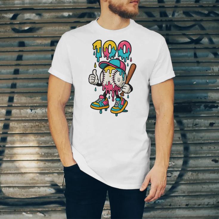Ice Cream Drip Baseball Party 100 Days Of School Teacher Unisex Jersey T-Shirt
