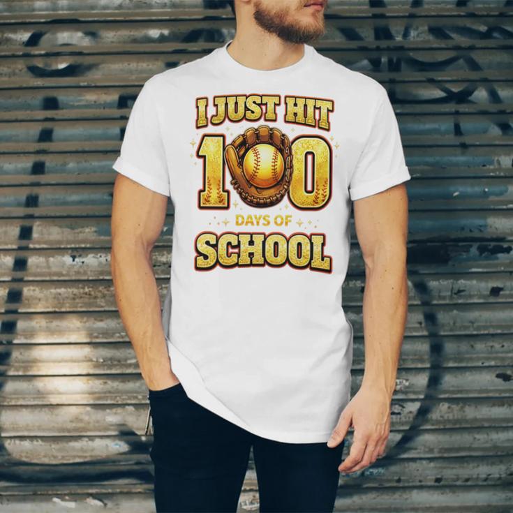 I Just Hit 100 Days Of School Baseball Boys Kids 100th Day Unisex Jersey T-Shirt