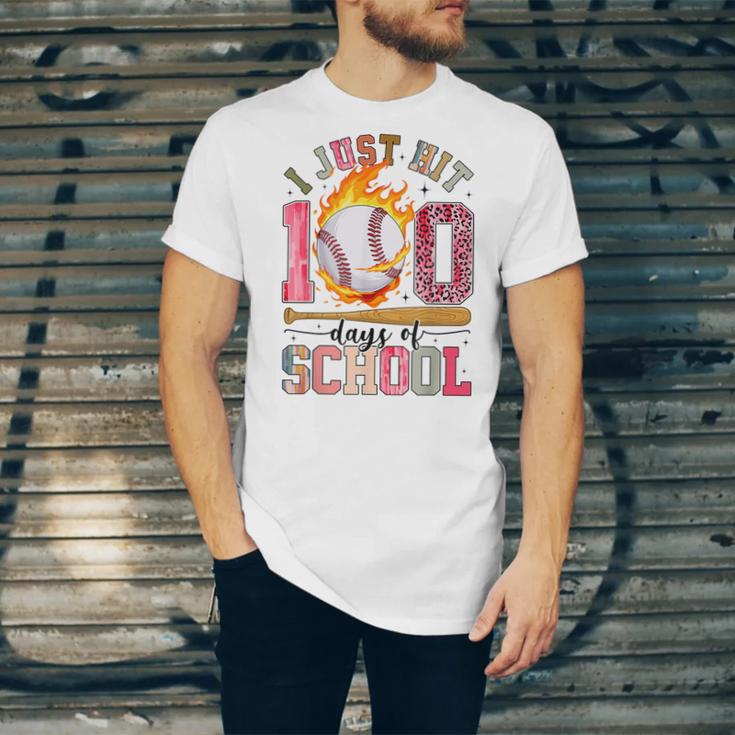 I Just Hit 100 Days Of School Baseball Lovers Fans Boys Kids Unisex Jersey T-Shirt