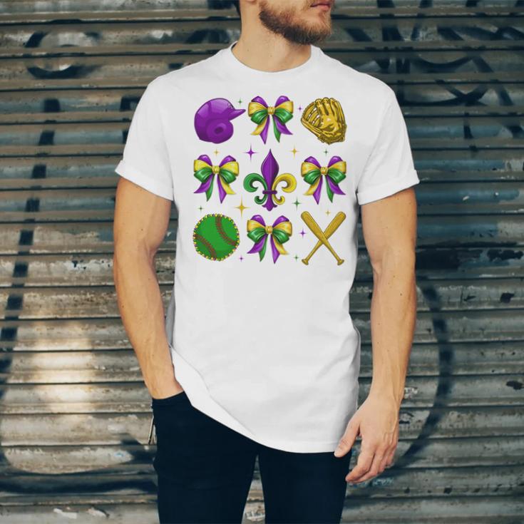 Mardi Gras Baseball Coquette Bow Fat Tuesday Parade Girls Unisex Jersey T-Shirt Mardi Gras Baseball Coquette Bow Fat Tuesday Parade Girls Unisex Jersey T-Shirt