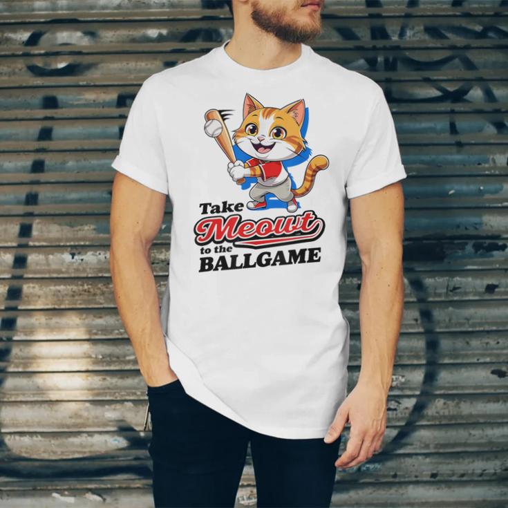 Take Meowt To The Ball Game Tee Slugger Cat Baseball Unisex Jersey T-Shirt