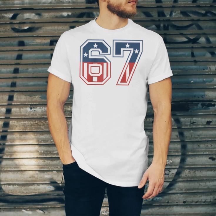 Number 67 USA Raglan Baseball Tee Unisex Jersey T-Shirt